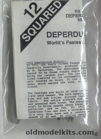 12 Squared 1/72 Deperdussin - World's Fastest Aircraft in 1913 - Bagged, 2-11 plastic model kit